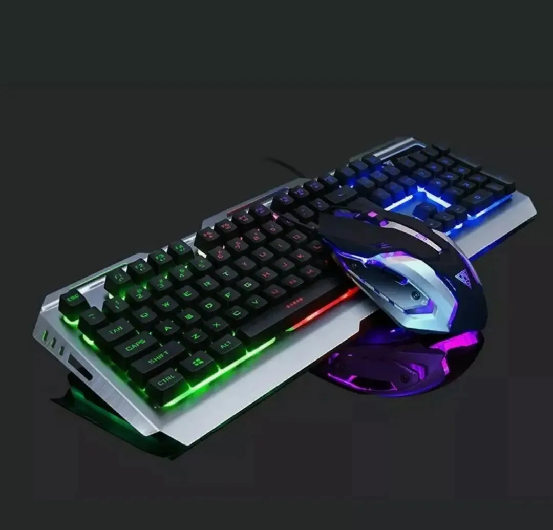 Ninja Dragon Metallic Silver Mechanical Gaming Keyboard and Mouse Set -Ninja Dragon keyboard and Mouse Set