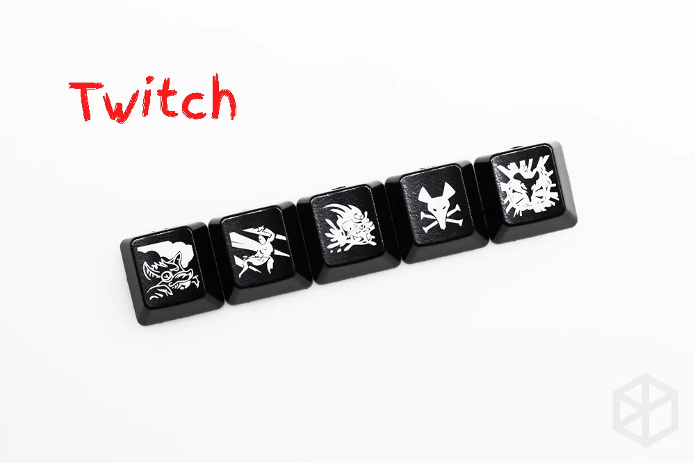 Novelty Shine Through Keycaps ABS Etched lol black red r2 hero skill Zyra Team