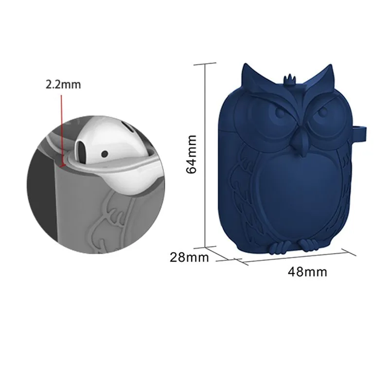 Owl Shape Silicone Shockproof Earphone Case Hook For Apple AirPods