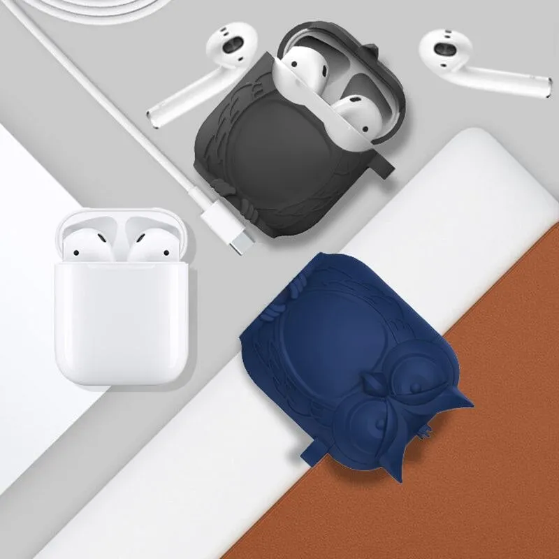 Owl Shape Silicone Shockproof Earphone Case Hook For Apple AirPods