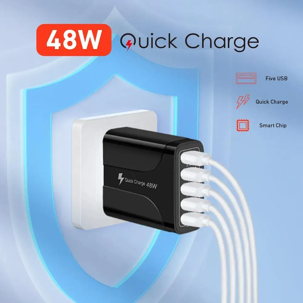 PBG 5 Port Wall Charger Charge 5 Devices at Once!