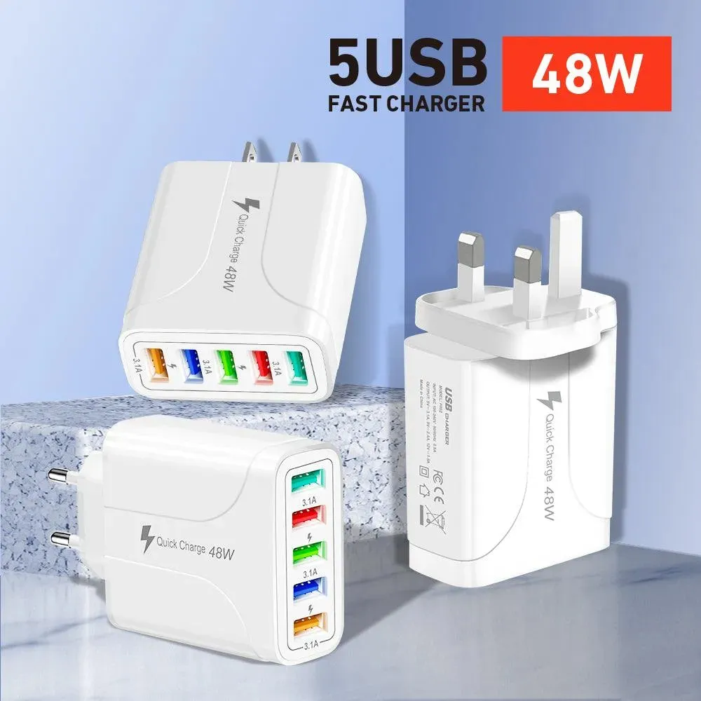 PBG 5 Port Wall Charger Charge 5 Devices at Once!