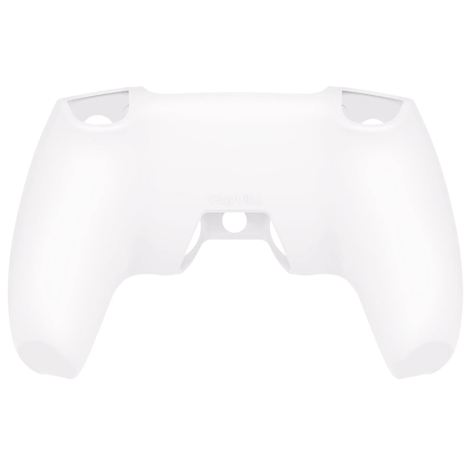 PlayVital Pure Series Dockable Model Anti-Slip Silicone Cover Skin for ps5 Controller, Soft Rubber Grip Case for ps5 Wireless Controller Fits with Charging Station with 6 Thumb Grip Caps - White - EKPFP002