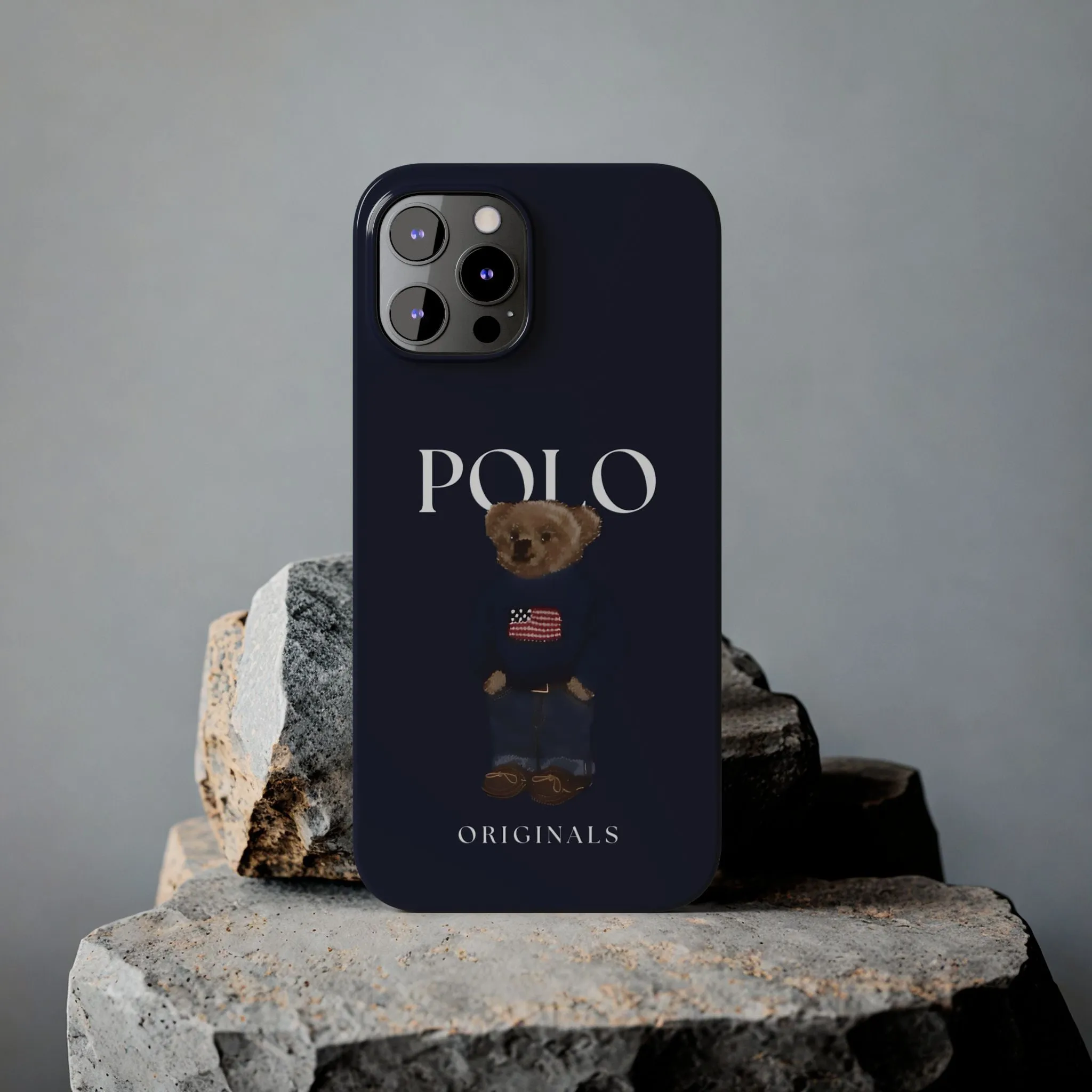 Polo Originals Navy Blue Teddy Slim iPhone Cases