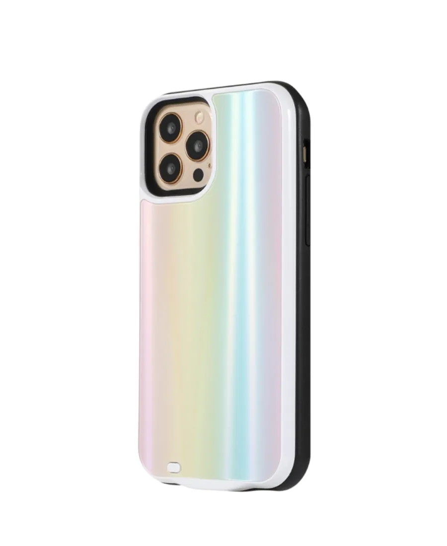 Rainbow Laser Holo Glass Battery Case