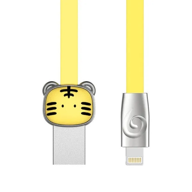 ROCK Zinc Alloy Mascot USB cable for iPhone 7 6 6s 5s for iPad 2 3 4, Tiger/Dog/Dragon/Monkey/Pig cable for IOS phone charger