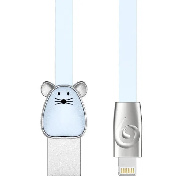 ROCK Zinc Alloy Mascot USB cable for iPhone 7 6 6s 5s for iPad 2 3 4, Tiger/Dog/Dragon/Monkey/Pig cable for IOS phone charger