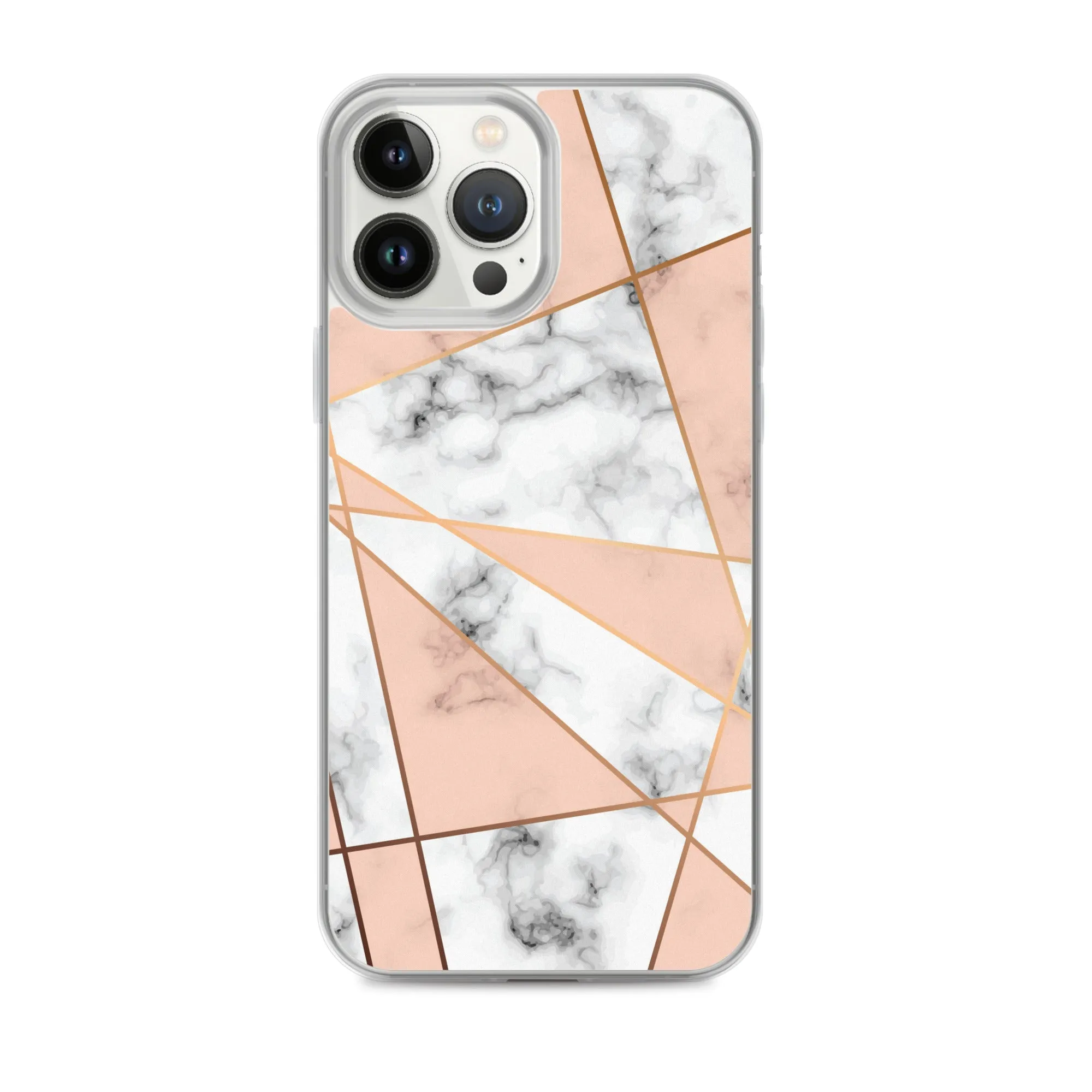 Rose Gold Marble iPhone 15 14 13 12 Pro Max Case, White Pink Aesthetic Geometric Cute Case Gift iPhone 11 Mini SE XS Max XR X 8 7