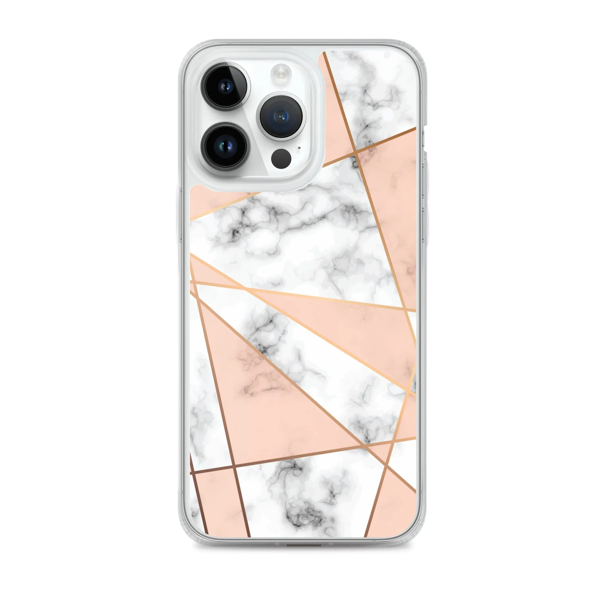 Rose Gold Marble iPhone 15 14 13 12 Pro Max Case, White Pink Aesthetic Geometric Cute Case Gift iPhone 11 Mini SE XS Max XR X 8 7