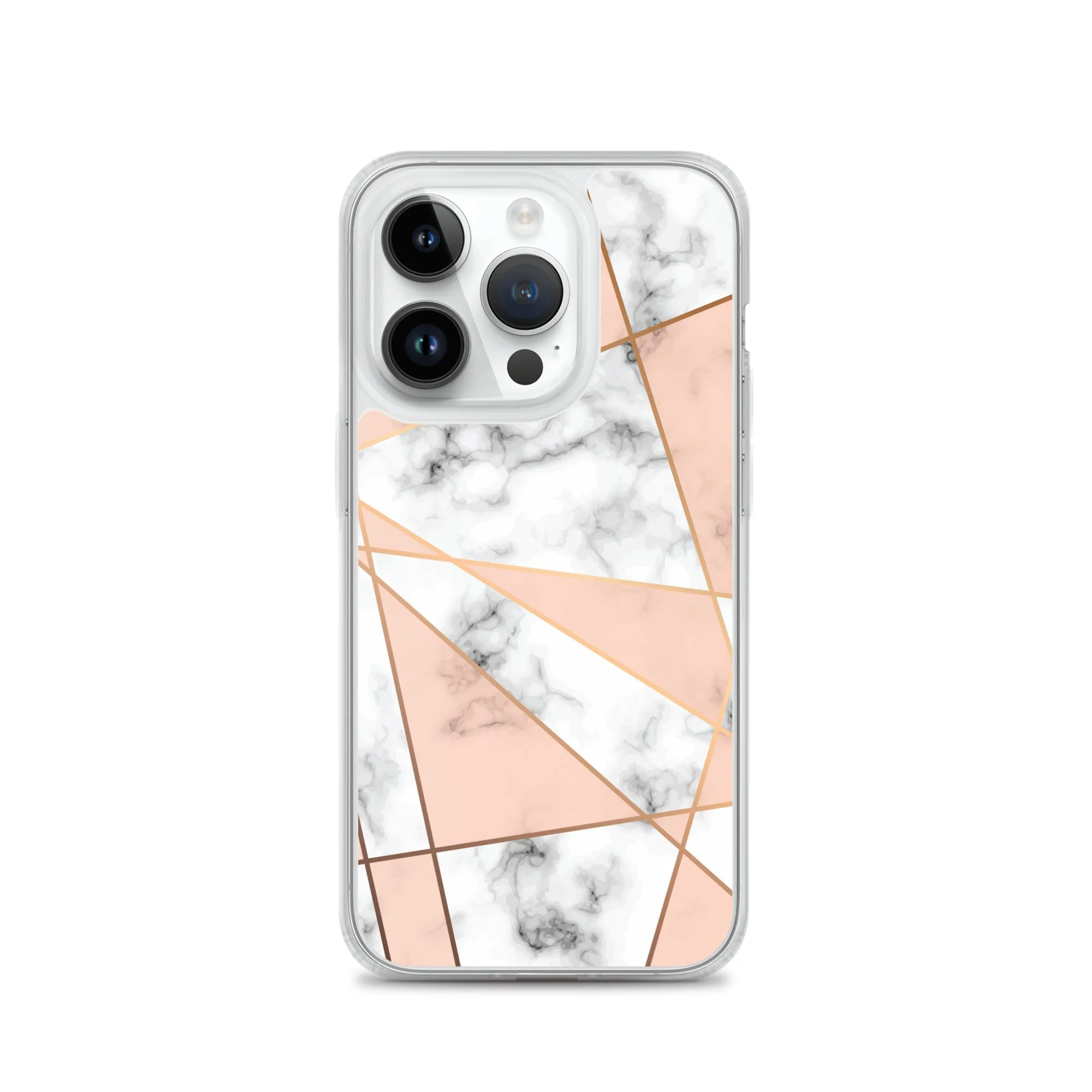 Rose Gold Marble iPhone 15 14 13 12 Pro Max Case, White Pink Aesthetic Geometric Cute Case Gift iPhone 11 Mini SE XS Max XR X 8 7