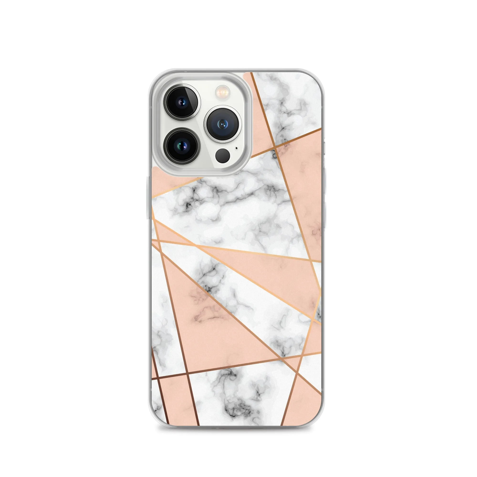 Rose Gold Marble iPhone 15 14 13 12 Pro Max Case, White Pink Aesthetic Geometric Cute Case Gift iPhone 11 Mini SE XS Max XR X 8 7