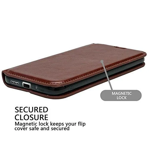 Samsung Galaxy J3/J3V Case | Galaxy Express Prime Case | Galaxy Sky Case | Amp Prime Case | Galaxy Sol Pu Leather Magnetic Fold Wallet Case with ID & Card Slots - Brown