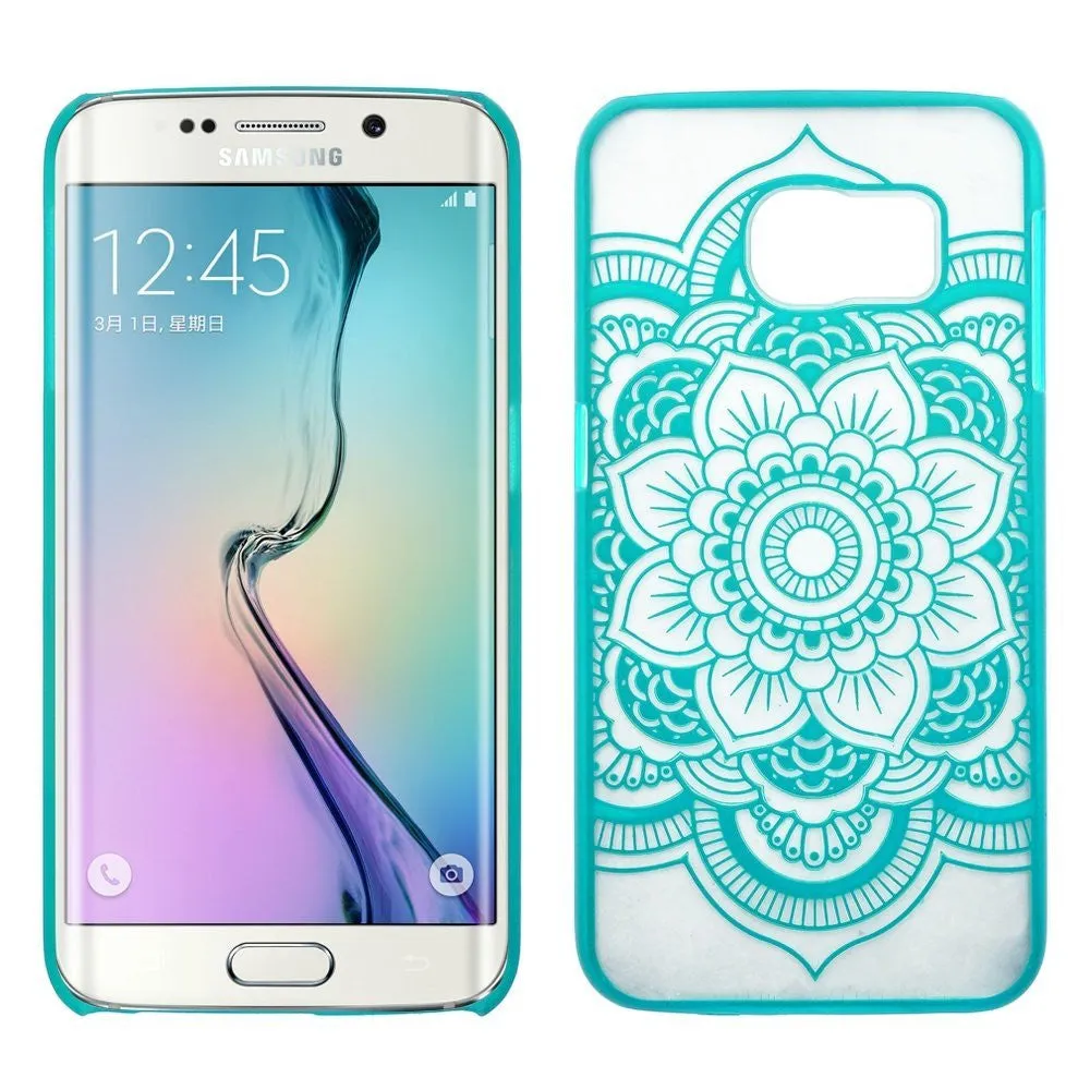 Samsung Galaxy S6 Edge Ultra Slim Damask Vintage Flower Case - Teal