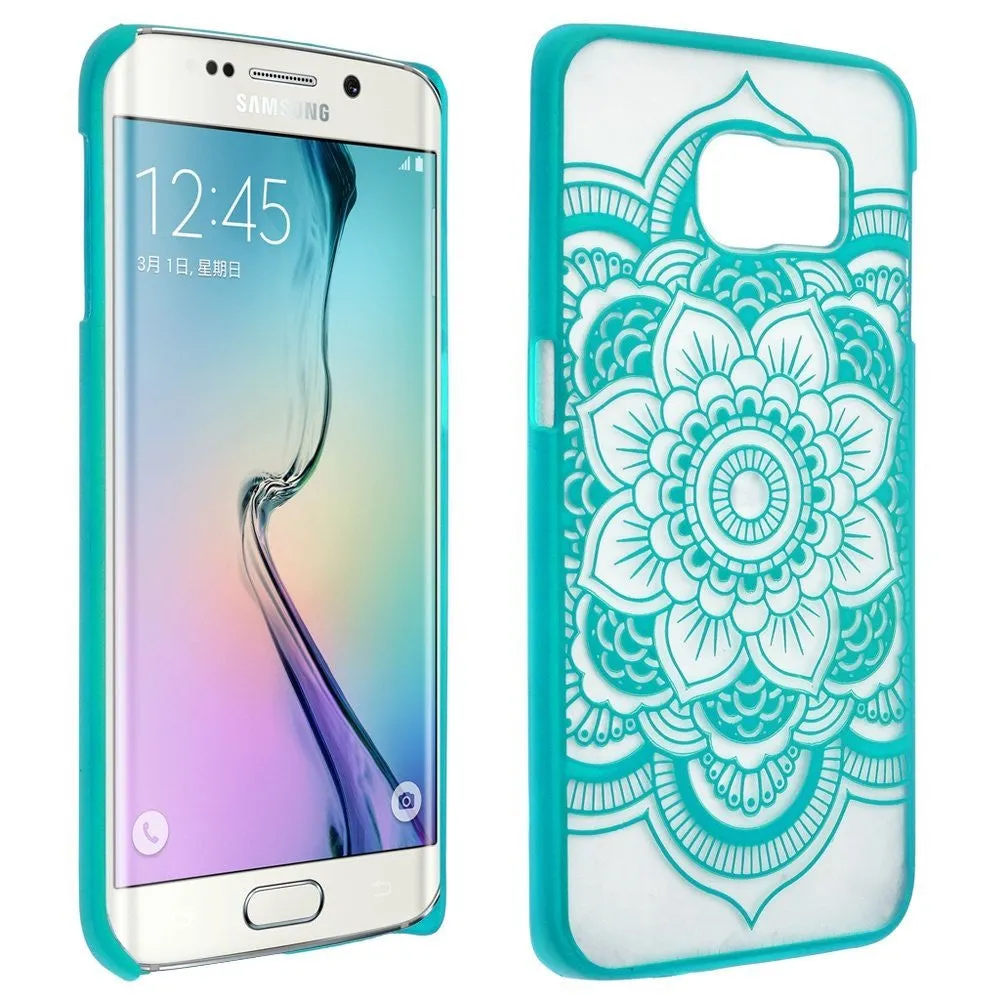 Samsung Galaxy S6 Edge Ultra Slim Damask Vintage Flower Case - Teal