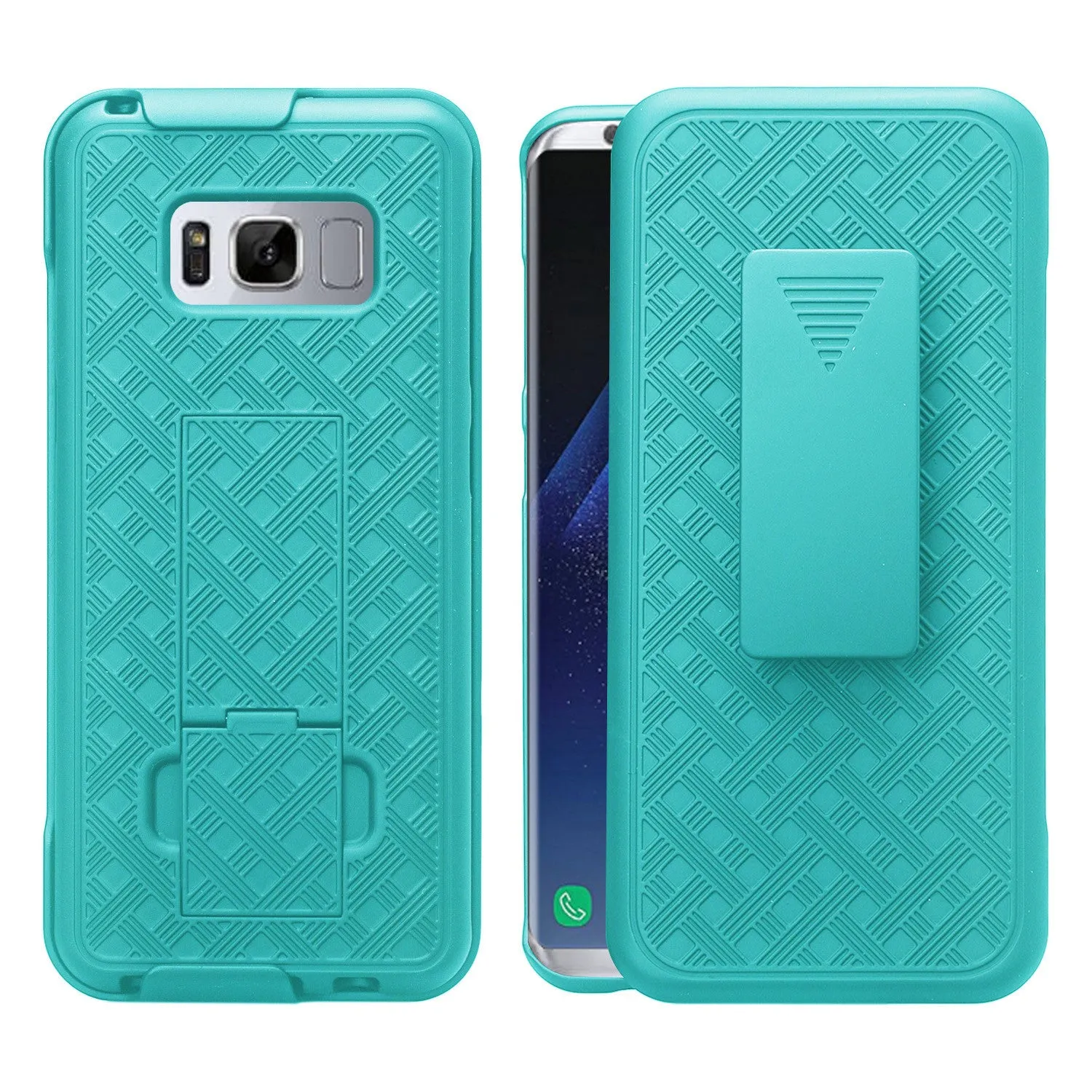 Samsung Galaxy S8 Plus Case, SM-G955 Case Sim Rugged Rotating Swivel Lock Holster Shell Combo Clip Case for Galaxy S8 Plus - Teal