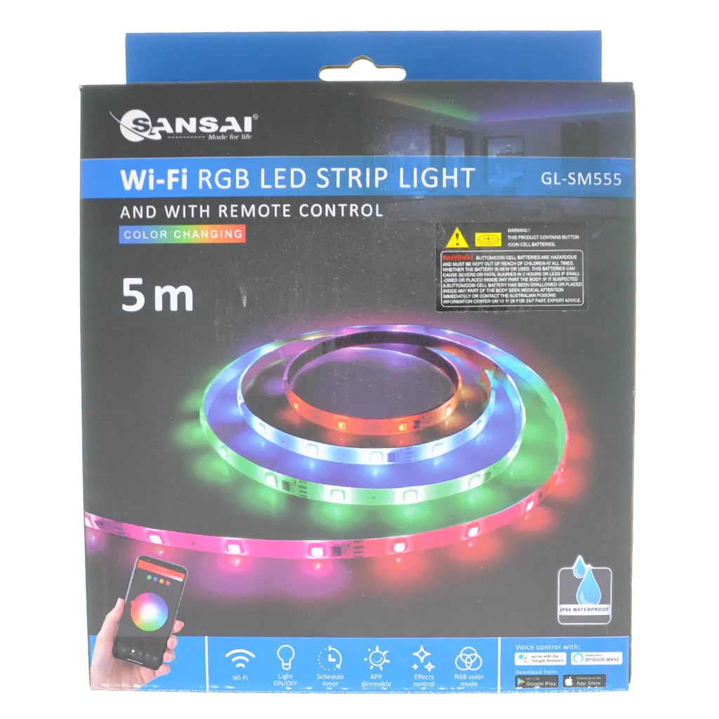 Sansai Wifi RGB LED Strip Light 5M IP65 GL-SM555