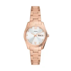 Scarlette Silver Face with Rose Gold Band Watch, Rose Gold | FOSSIL