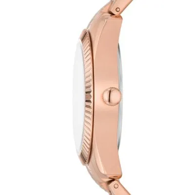 Scarlette Silver Face with Rose Gold Band Watch, Rose Gold | FOSSIL