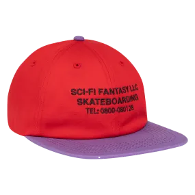 Sci-Fi Fantasy Business Post 6 Panel Hat Red/Viloet