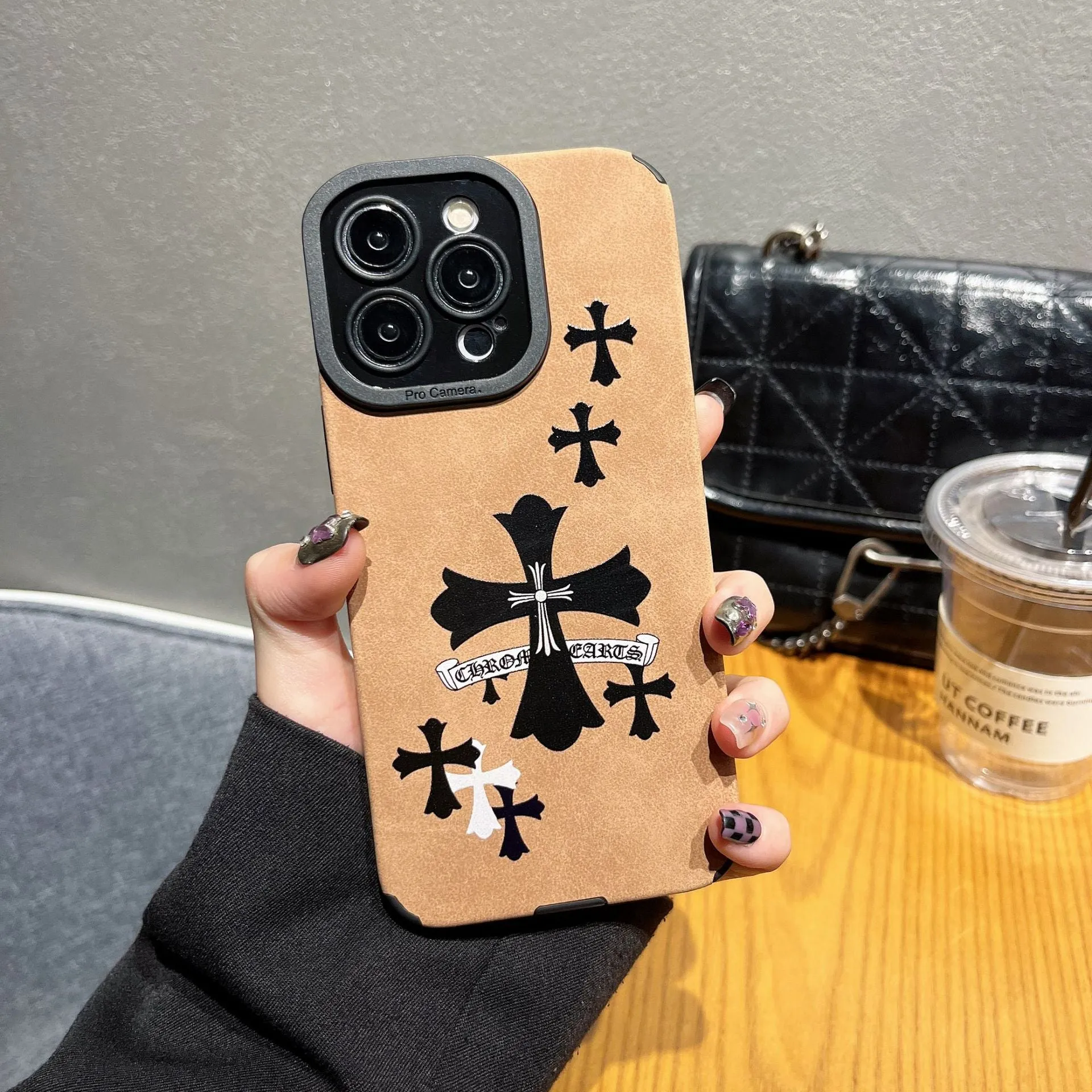 Silicone Chrome Hearts Cross Phone Case For IPhone