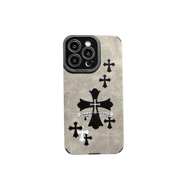 Silicone Chrome Hearts Cross Phone Case For IPhone