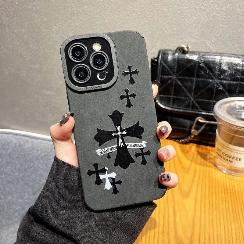 Silicone Chrome Hearts Cross Phone Case For IPhone