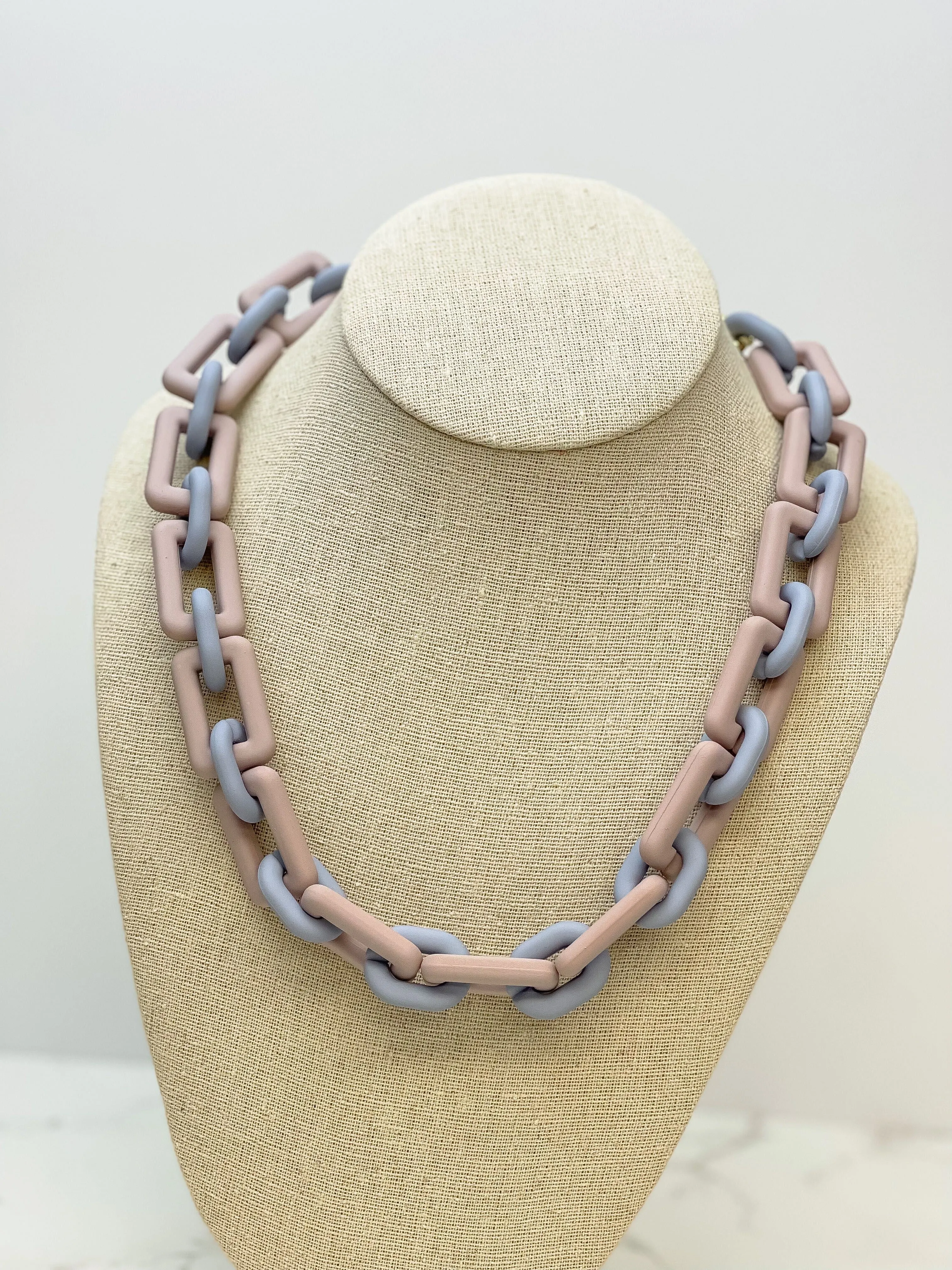 Silicone Chunky Chain Necklace - Grey