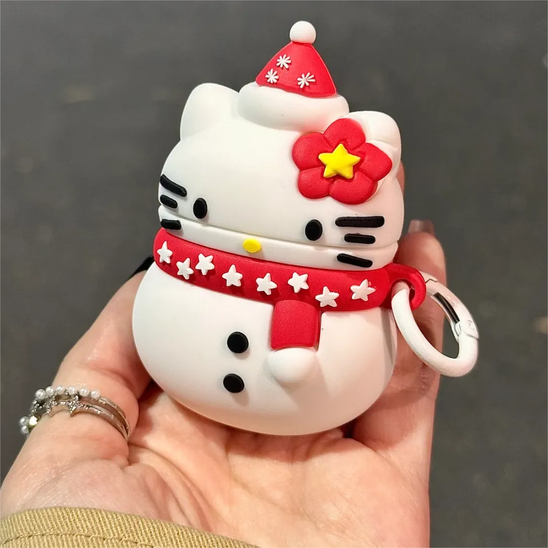 Snowman Kitty Silicone AirPods Earphone Case