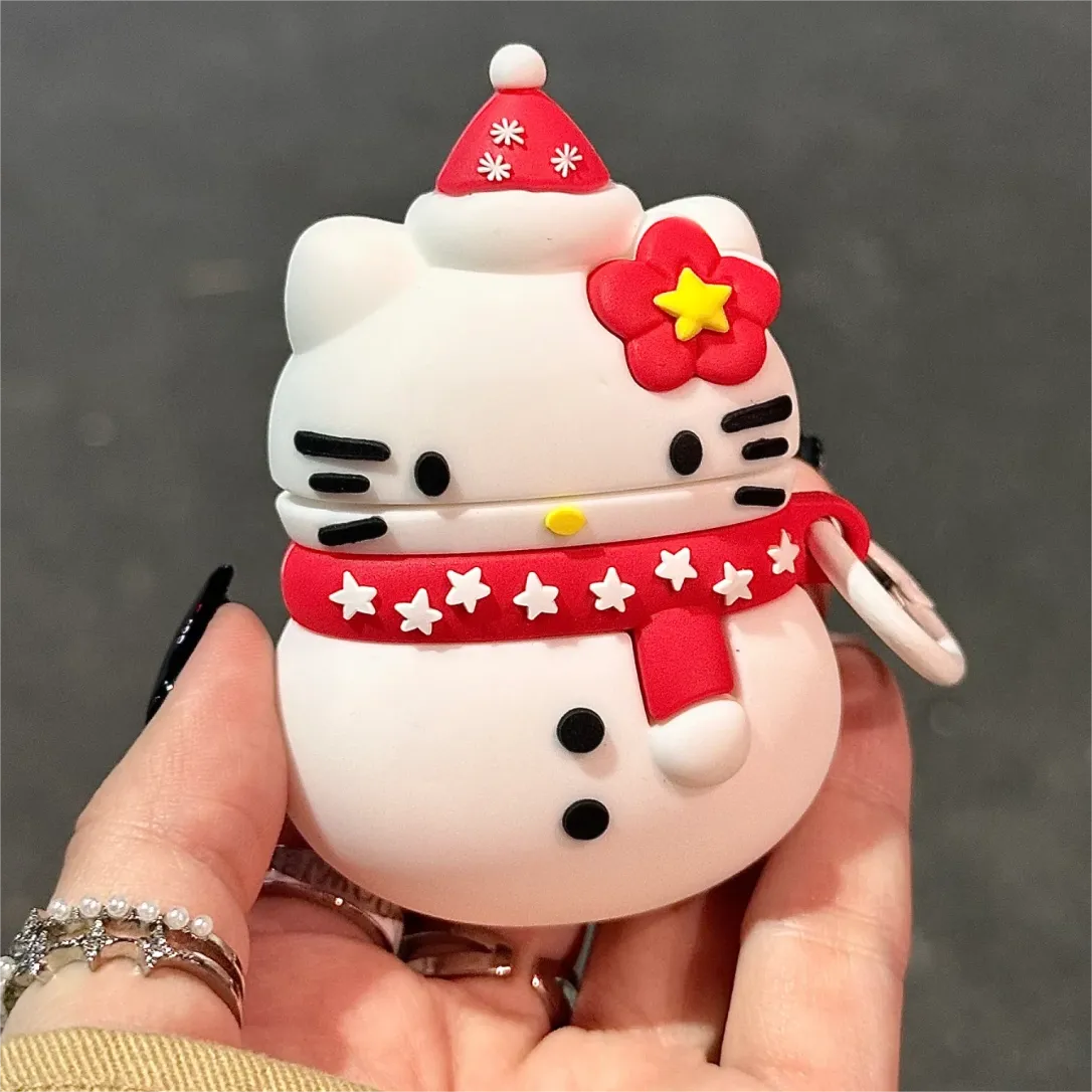 Snowman Kitty Silicone AirPods Earphone Case