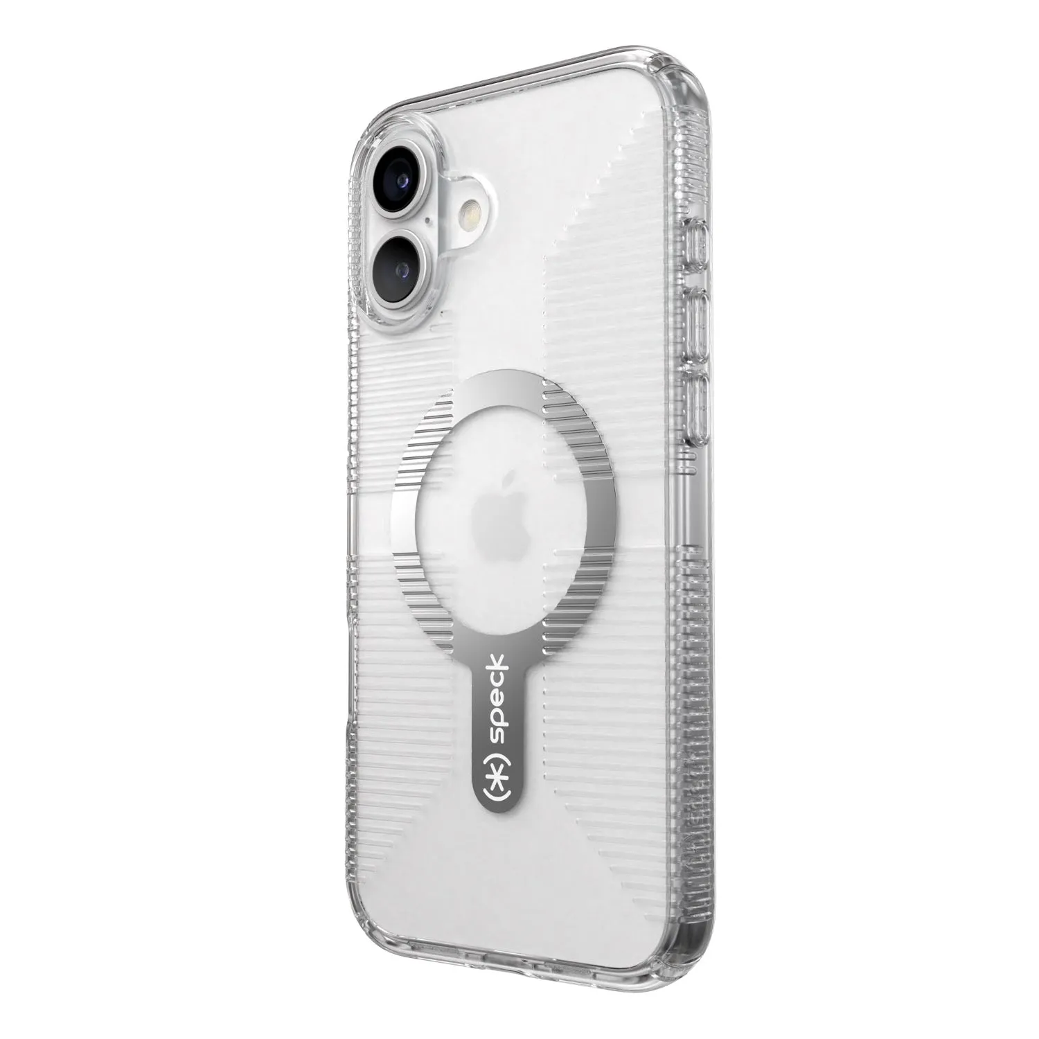 Speck Gemshell Grip MagSafe Case - Apple iPhone 16 Plus - Clear & Chrome (SPK150721-5085)