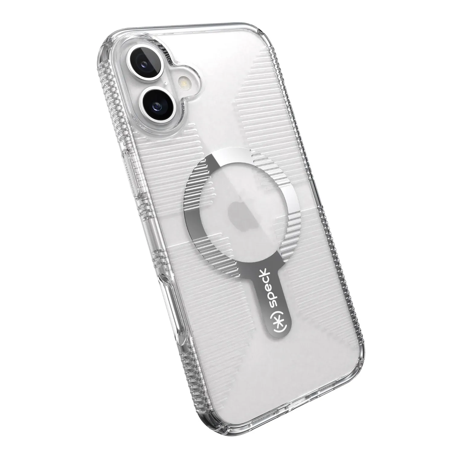 Speck Gemshell Grip MagSafe Case - Apple iPhone 16 Plus - Clear & Chrome (SPK150721-5085)