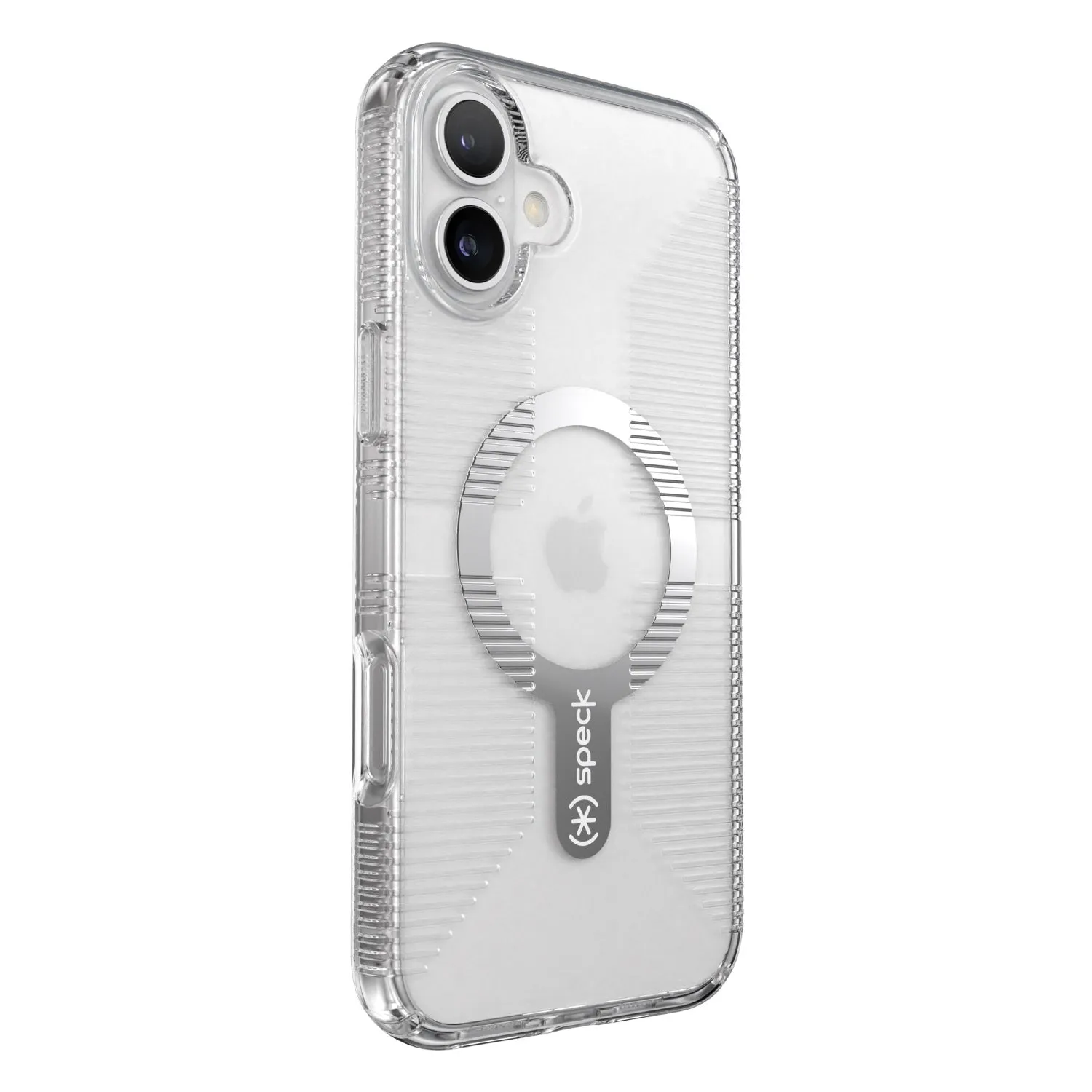 Speck Gemshell Grip MagSafe Case - Apple iPhone 16 Plus - Clear & Chrome (SPK150721-5085)