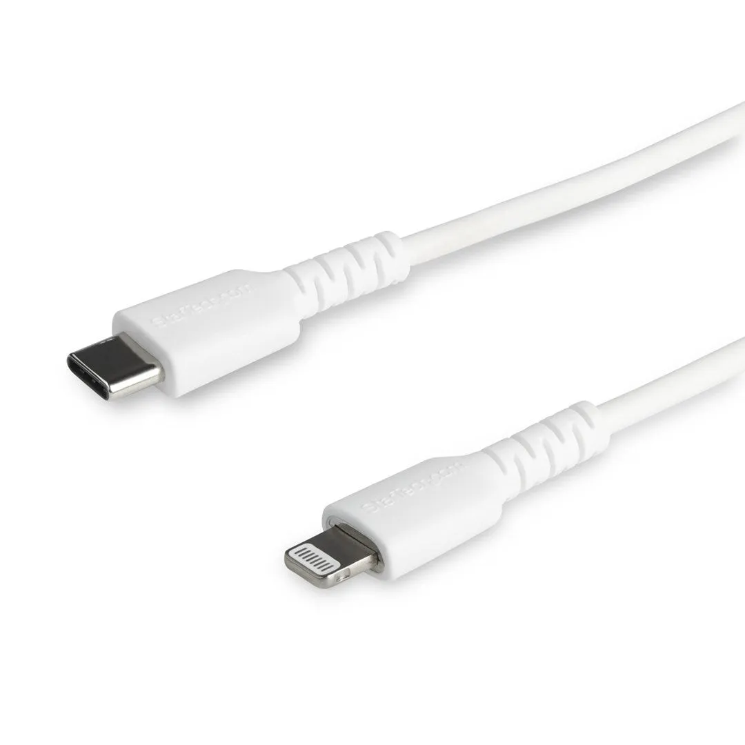 Startech.Com 6 Foot (2M) Durable White Usb-C To Lightning Cable - Heavy Duty Rugged Aramid Fiber Usb Type C To Lightning