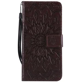 Sunflower Embossing PU Leather Wallet Stand Case for Xiaomi Redmi Note 6 Pro