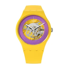 Swatch PURPLE RINGS YELLOW Watch SO29J100