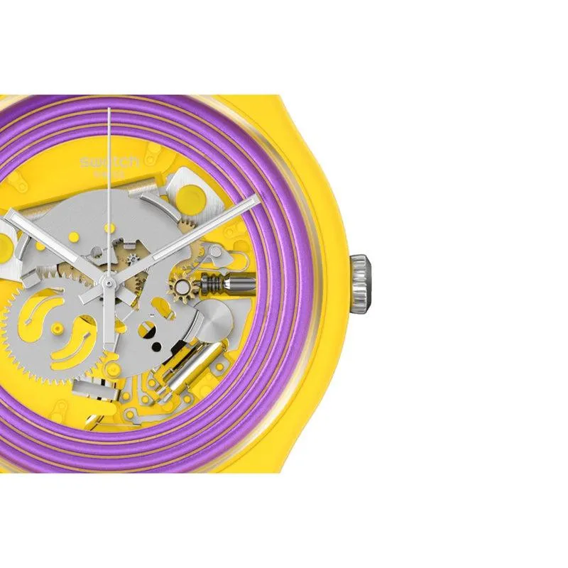 Swatch PURPLE RINGS YELLOW Watch SO29J100