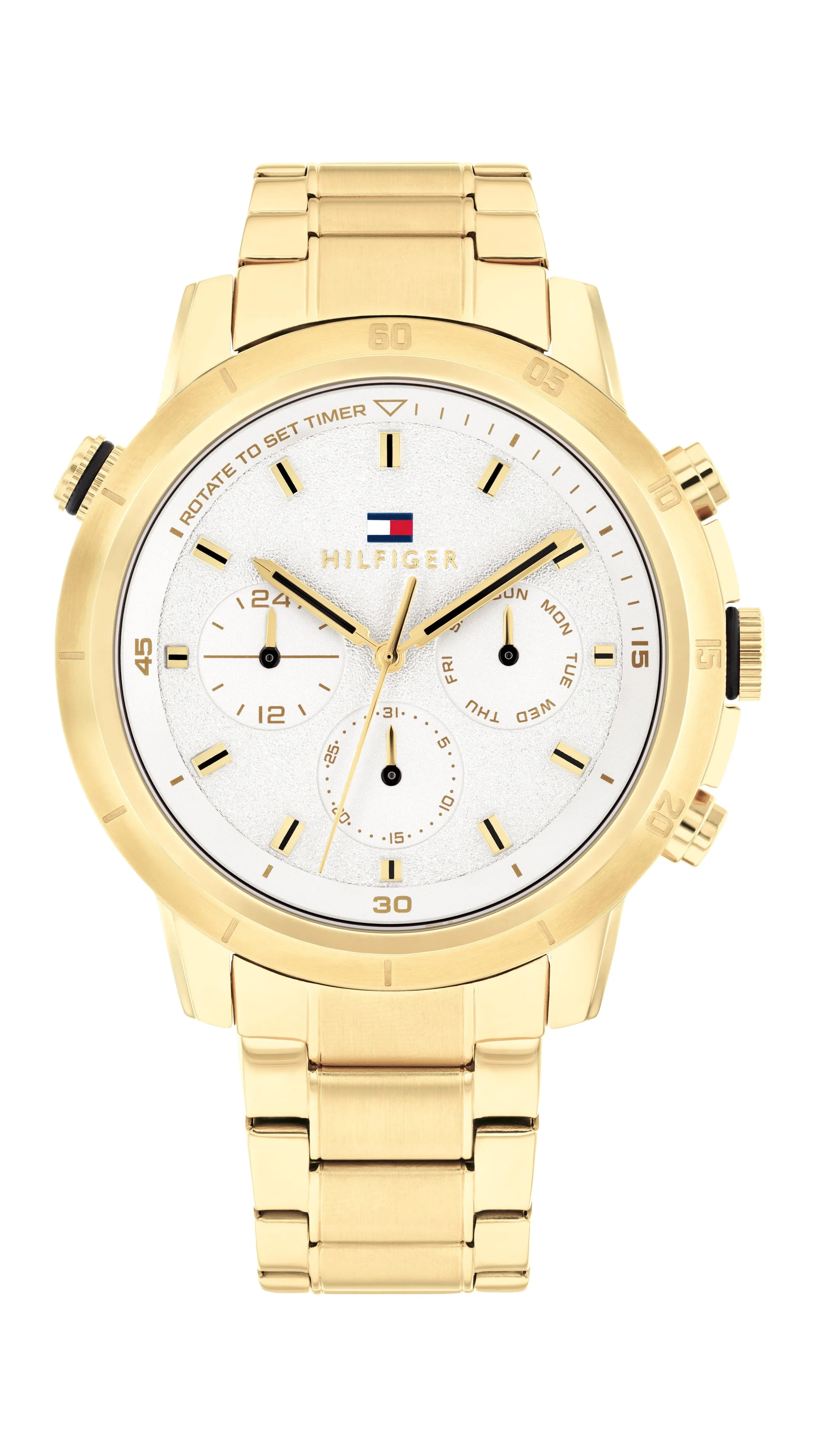 Tommy Hilfiger Troy Ionic Plated Thin Gold Steel White Dial Men's Watch 1792127