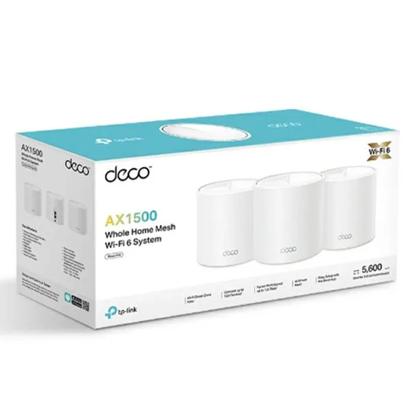 TP Link AX1500 Whole Home Mesh Wi-Fi 6 System - White | DECO X1500(3-PACK)