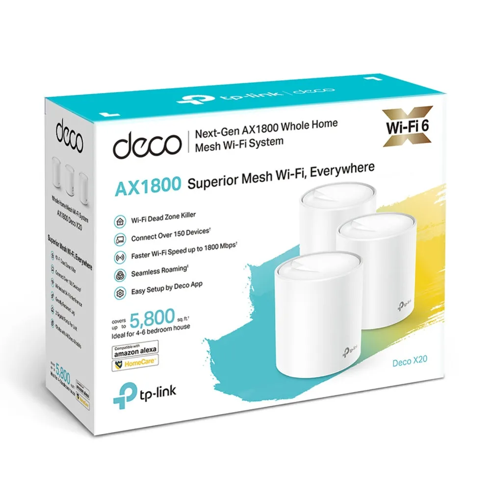 Tp-Link Ax1800 Whole Home Mesh Wi-Fi 6 System, 3-Pack