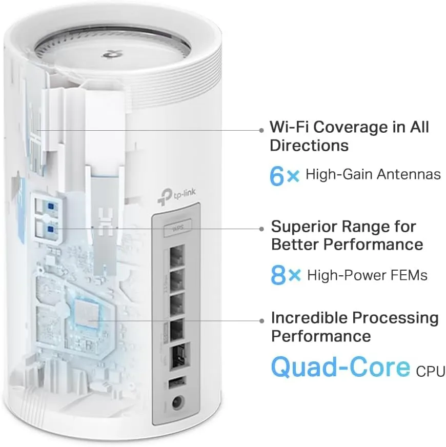 TP-Link Deco BE75 BE17000 Tri Band Whole Home Mesh WiFi 7 System (2件裝)