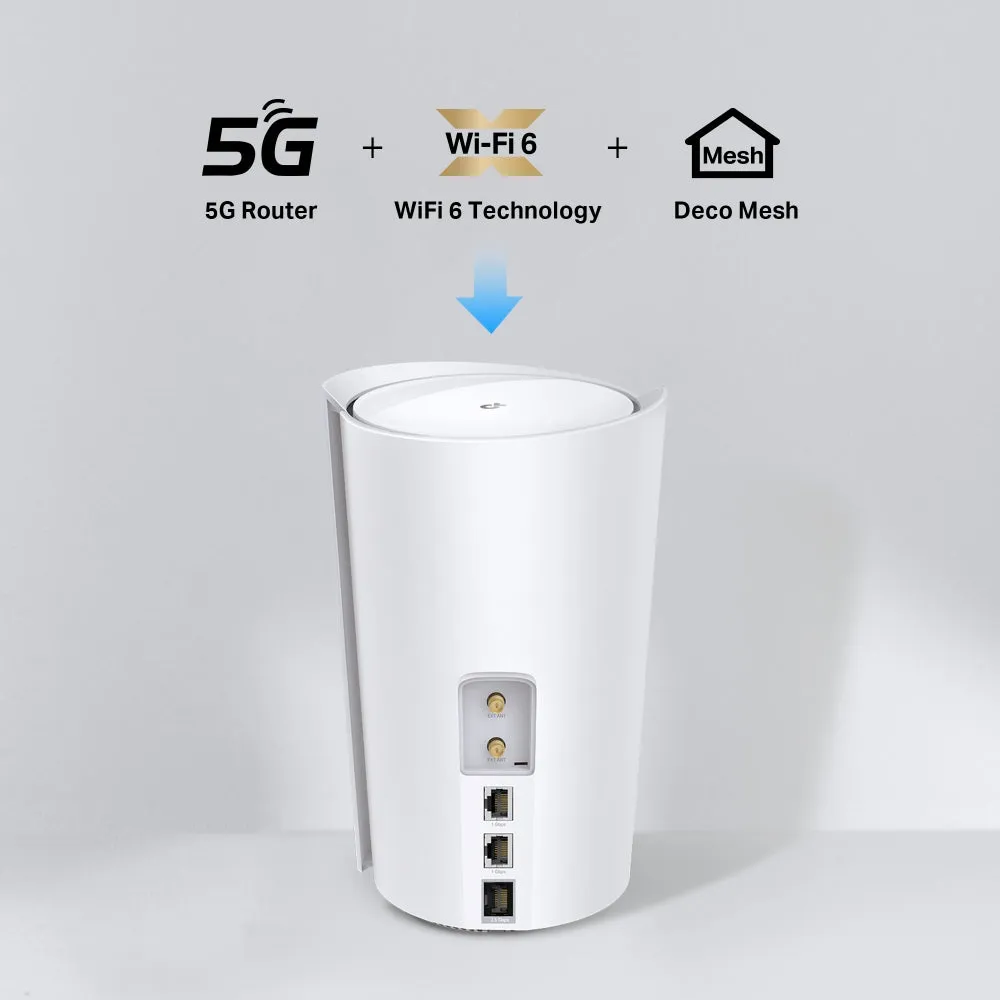 TP-Link Deco X50-5G AX3000 Dual-Band Wi-Fi 6 3400Mbps Gigabit Smart Whole Home Mesh & Internet Gateway System with 5G Mobile Data (SIM Card), MU-MIMO, WPA3, QoS, HomeShield Security, Voice Control, 2.5Gbps WAN/LAN | TP LINK TPLINK