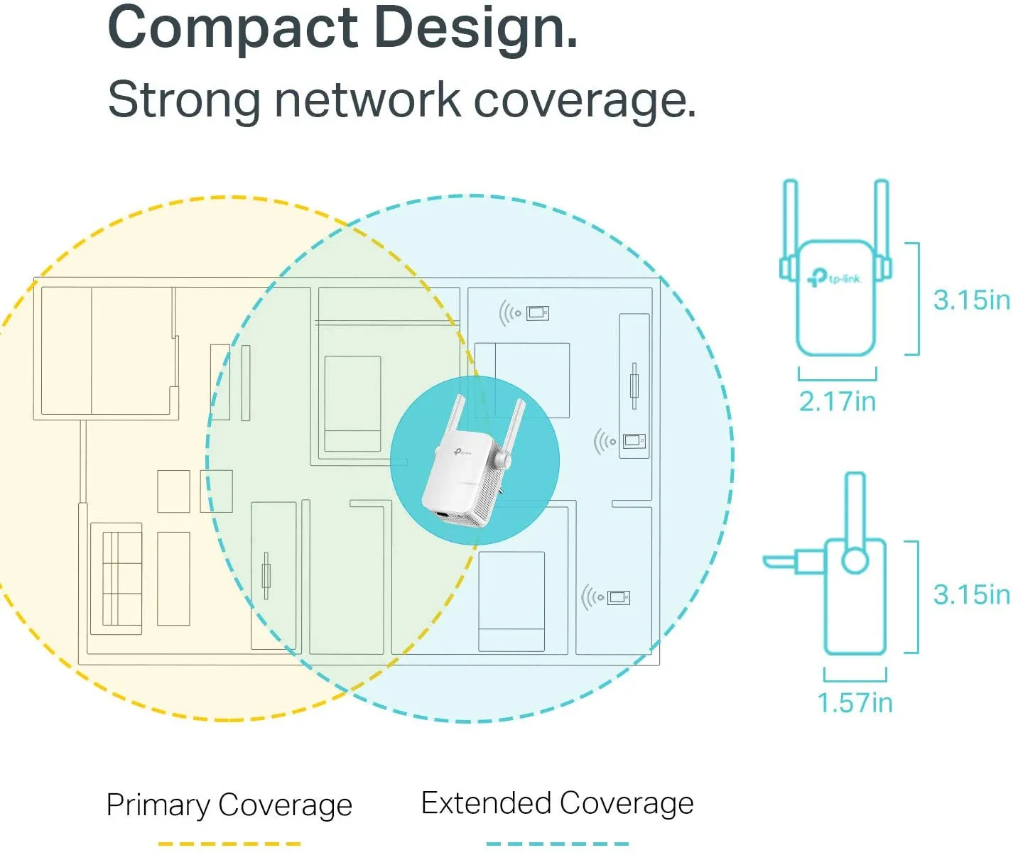 TP-Link N300 WiFi Range Extender - up to 300Mbps Speed - Single Band 2.4Ghz(Refurbished)