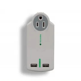 Travel Wall outlet adapter with 1 AC port and 2 USB ports(2.1 A)