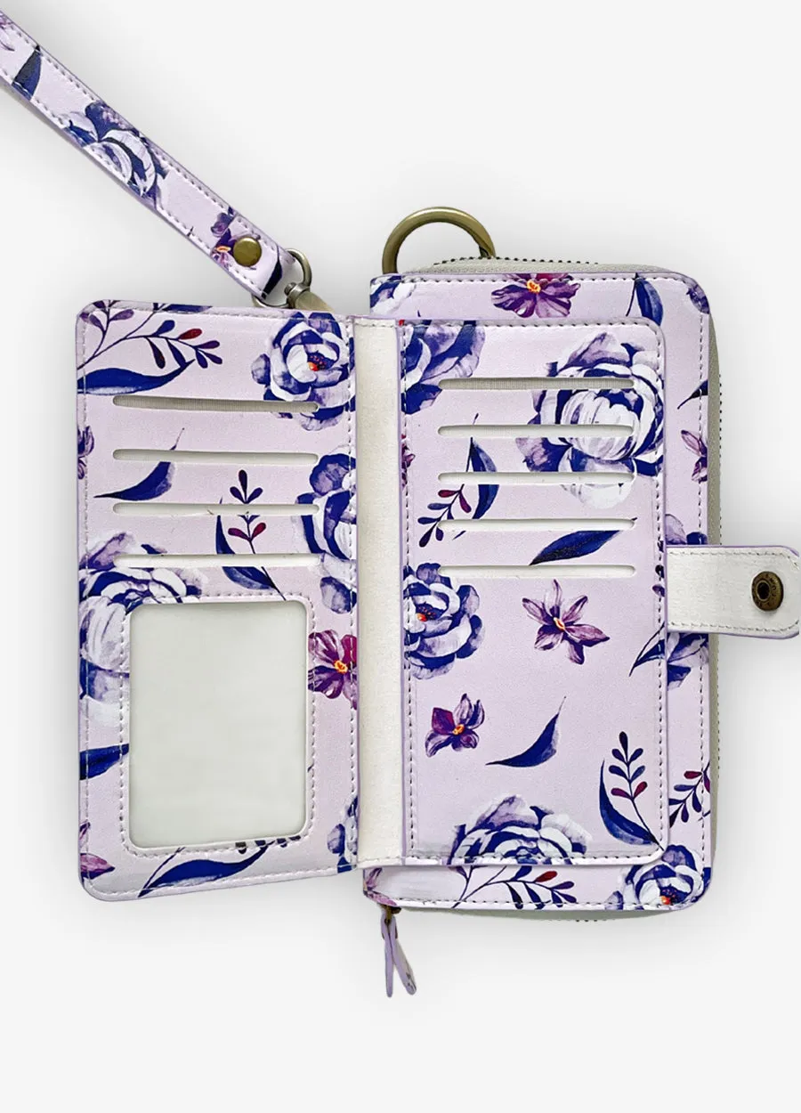 Ultimate Wristlet Phone Case in Purple Floral