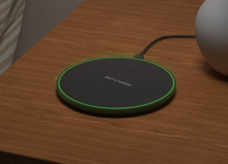 Ultra thin round QI15W wireless charger