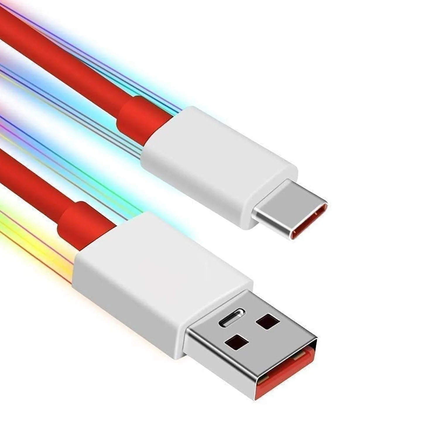 Unique Type C Dash Charging USB Data Cable | Fast Charging Cable | Data Transfer Cable For All C Type Mobile Use 1 Meter ( RED )