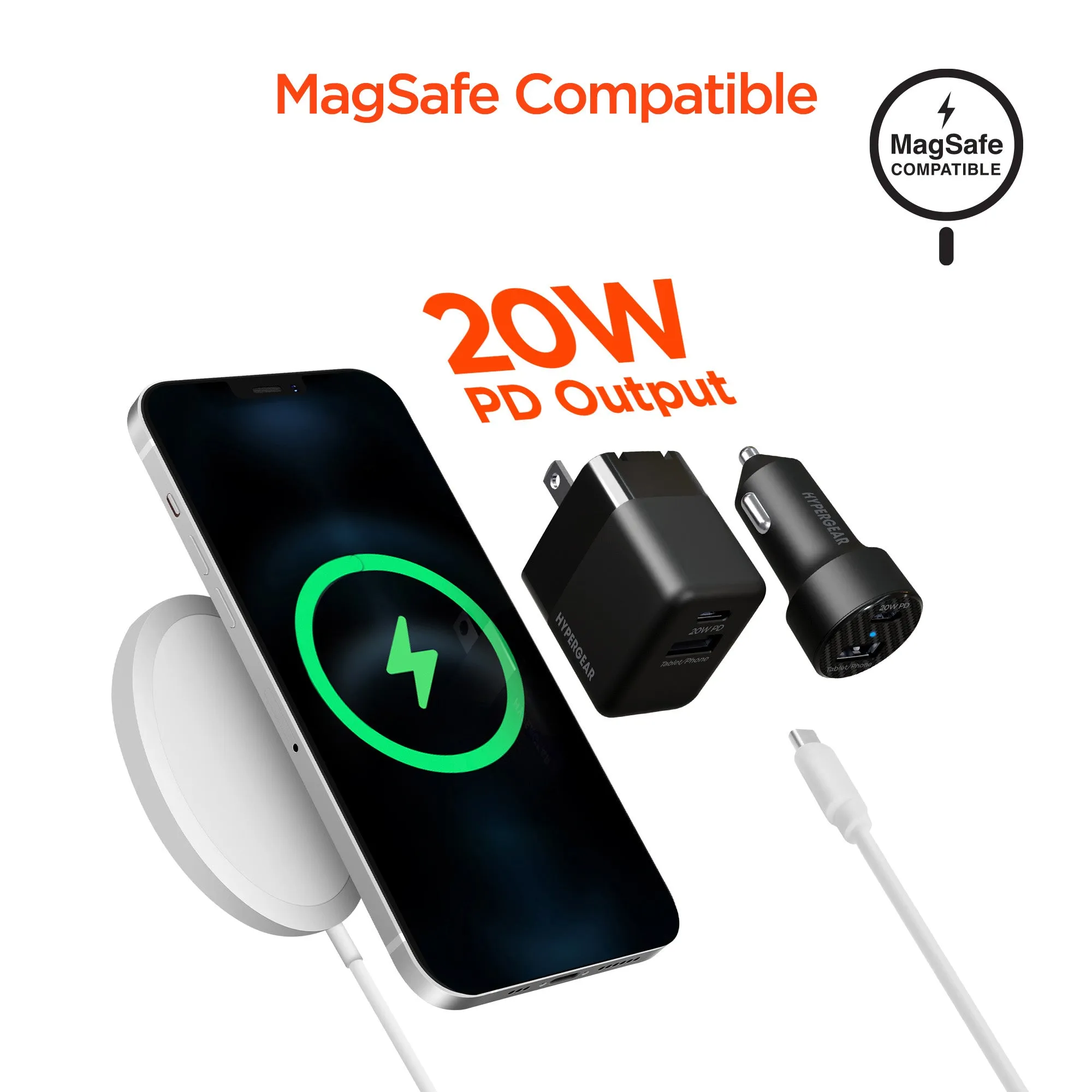 USB-C Power Delivery Bundle | 20W USB-C PD   12W USB Fast Wall Charger and Fast Car Charger | Black