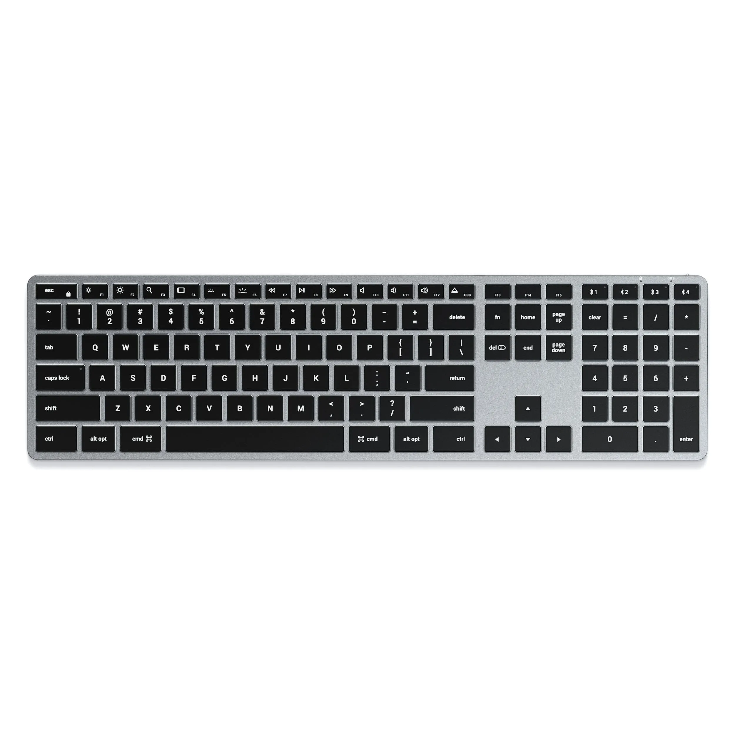 Vegan-Leather Premium Desk Mat - Black | Slim X3 Bluetooth Backlit Keyboard - Space Gray