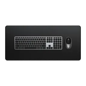 Vegan-Leather Premium Desk Mat - Black | Slim X3 Bluetooth Backlit Keyboard - Space Gray