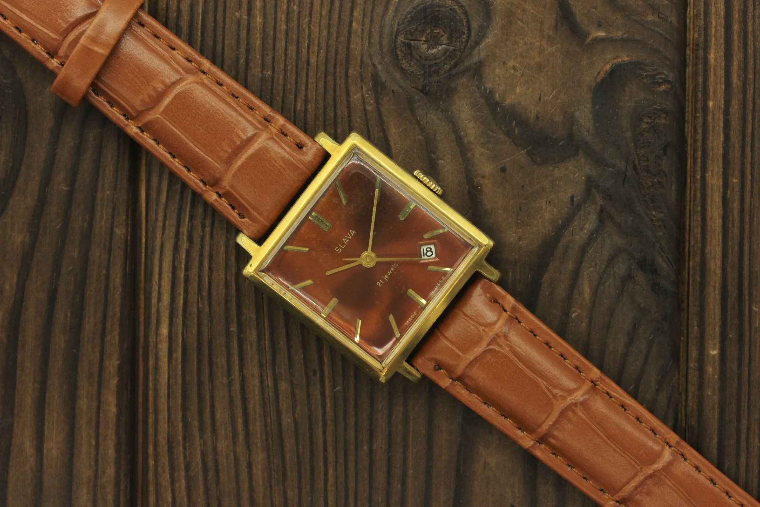 Vintage Soviet square dress watch SLAVA